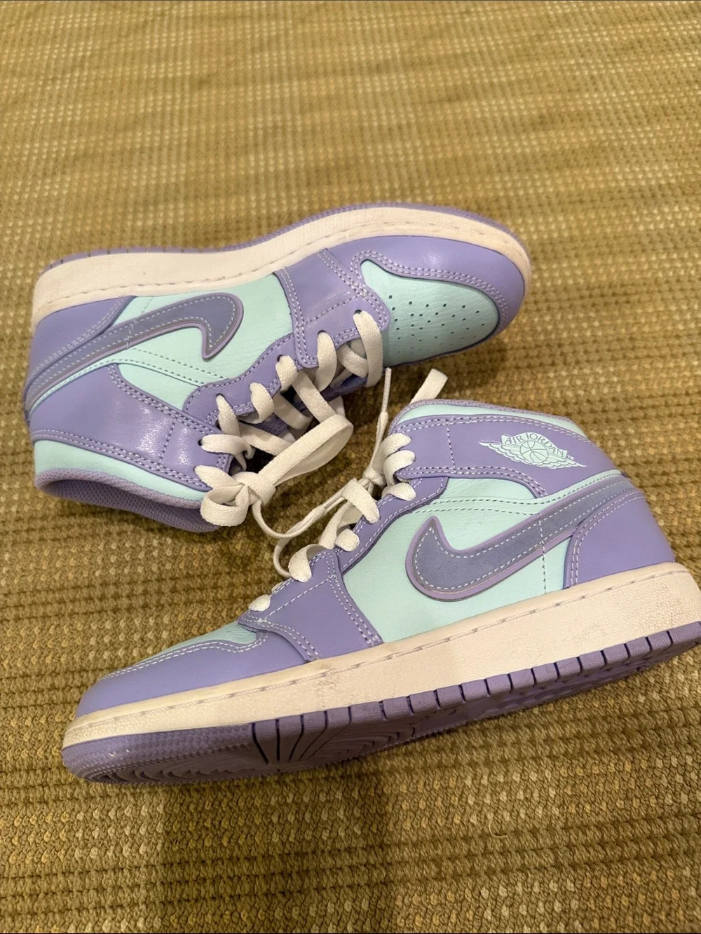 Kids Pastel Lavender & Mint High-Top Sneakers